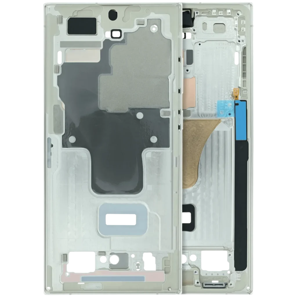 Mid-Frame Housing Compatible For Samsung Galaxy S23 Ultra (S918) (Service Pack) (Cream)
