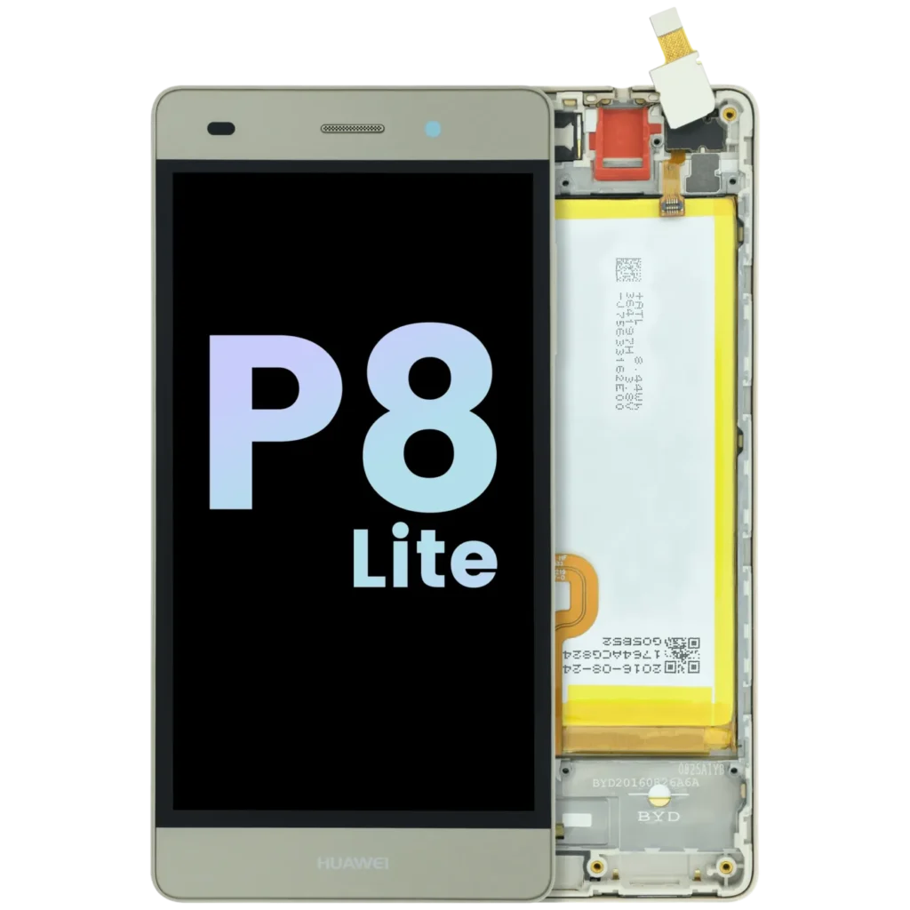 LCD Assembly With Frame For Huawei P8 Lite ALE-L21 (2015) (Huawei Genuine) (Gold)