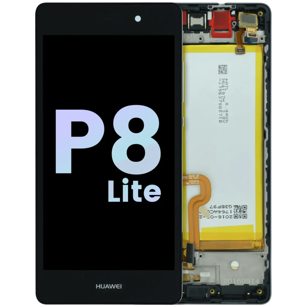 LCD Assembly With Frame For Huawei P8 Lite ALE-L21 (2015) (Huawei Genuine) (Black)