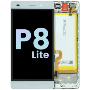 LCD Assembly With Frame For Huawei P8 Lite ALE-L21 (2015) (Huawei Genuine) (White)