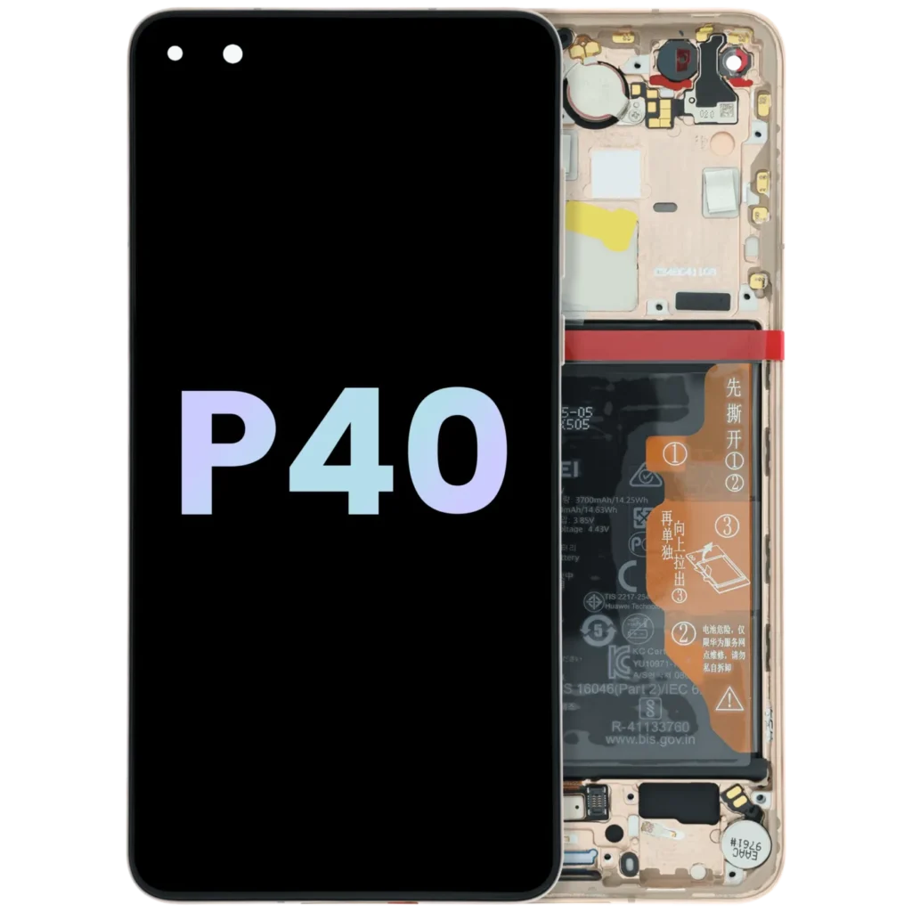 OLED Assembly With Frame For Huawei P40 (ANA-NX9) (Huawei Genuine) (Gold)