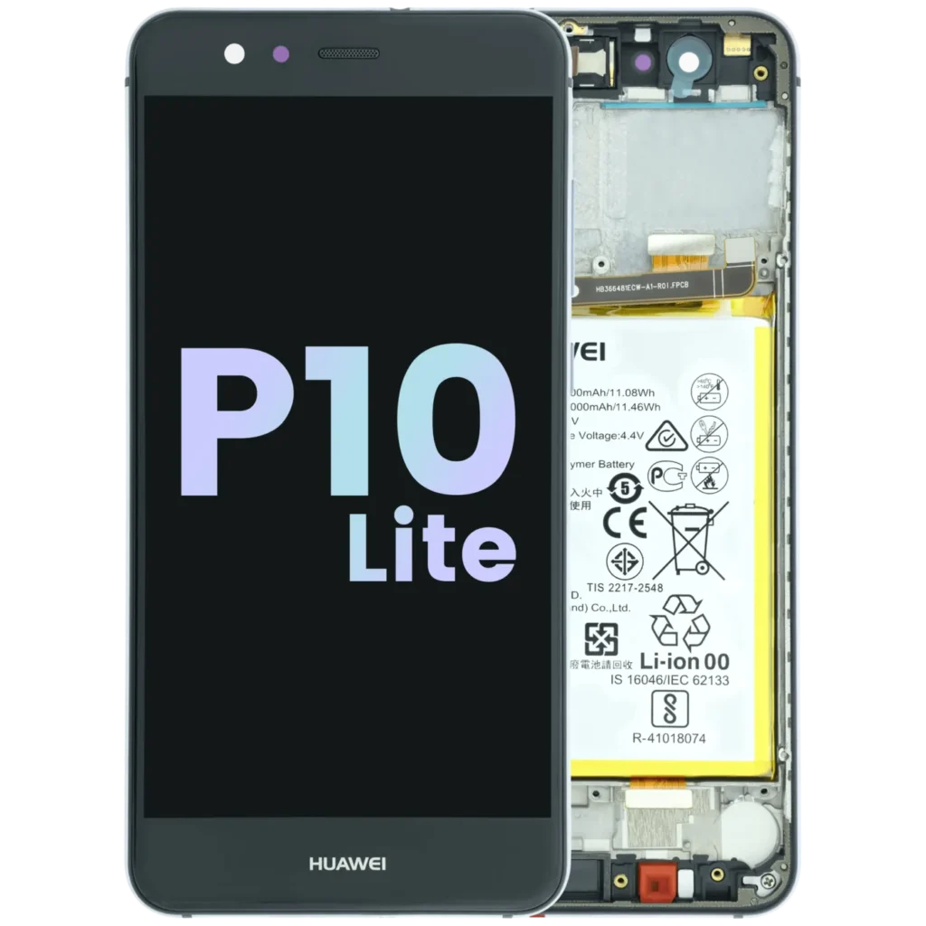 LCD Assembly With Frame For Huawei P10 Lite (WAS-LX1) (Huawei Genuine) (Black)