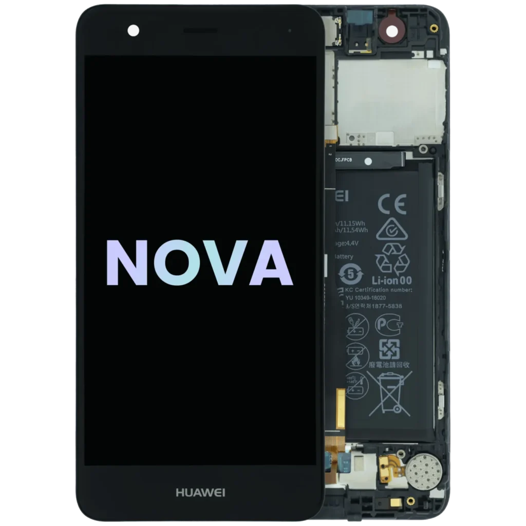 OLED Assembly With Frame For Huawei Nova (CAN-L01) (Huawei Genuine) (Black)