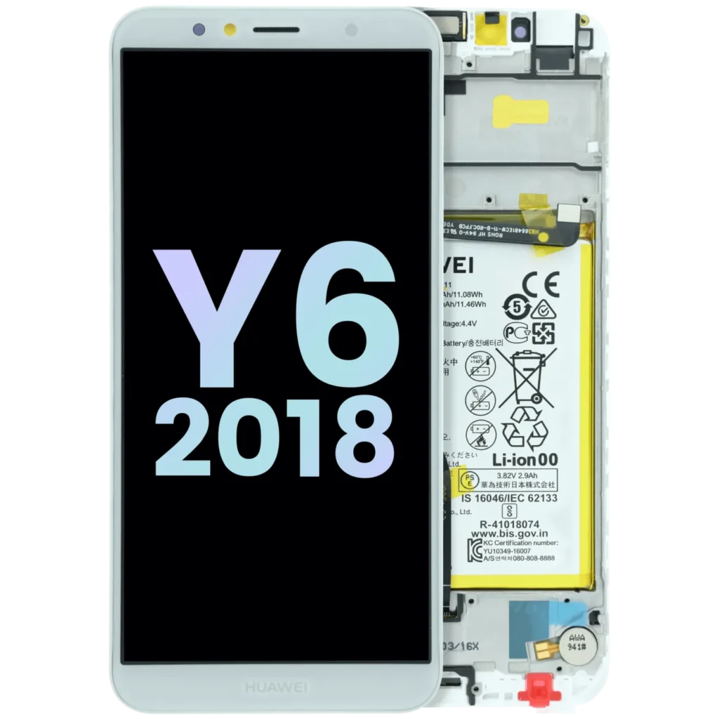 OLED Assembly With Frame For Huawei Y6 2018 (ATU-L21) (Huawei Genuine) (White)