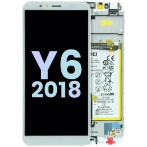 OLED Assembly With Frame For Huawei Y6 2018 (ATU-L21) (Huawei Genuine) (White)