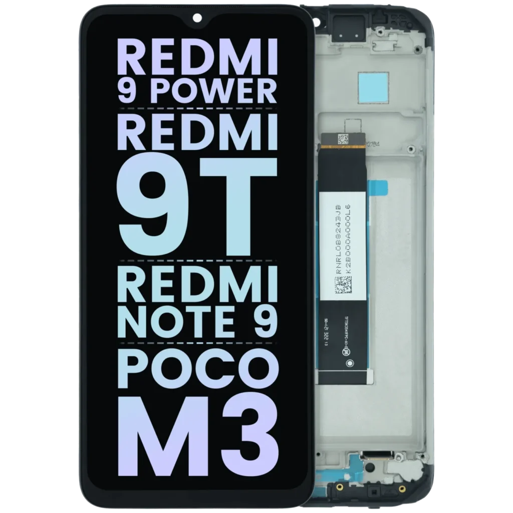 LCD Assembly With Frame For Xiaomi Redmi 9 Power/ Redmi 9T / Redmi Note 9 4G / Poco M3 (Genuine) (Black)