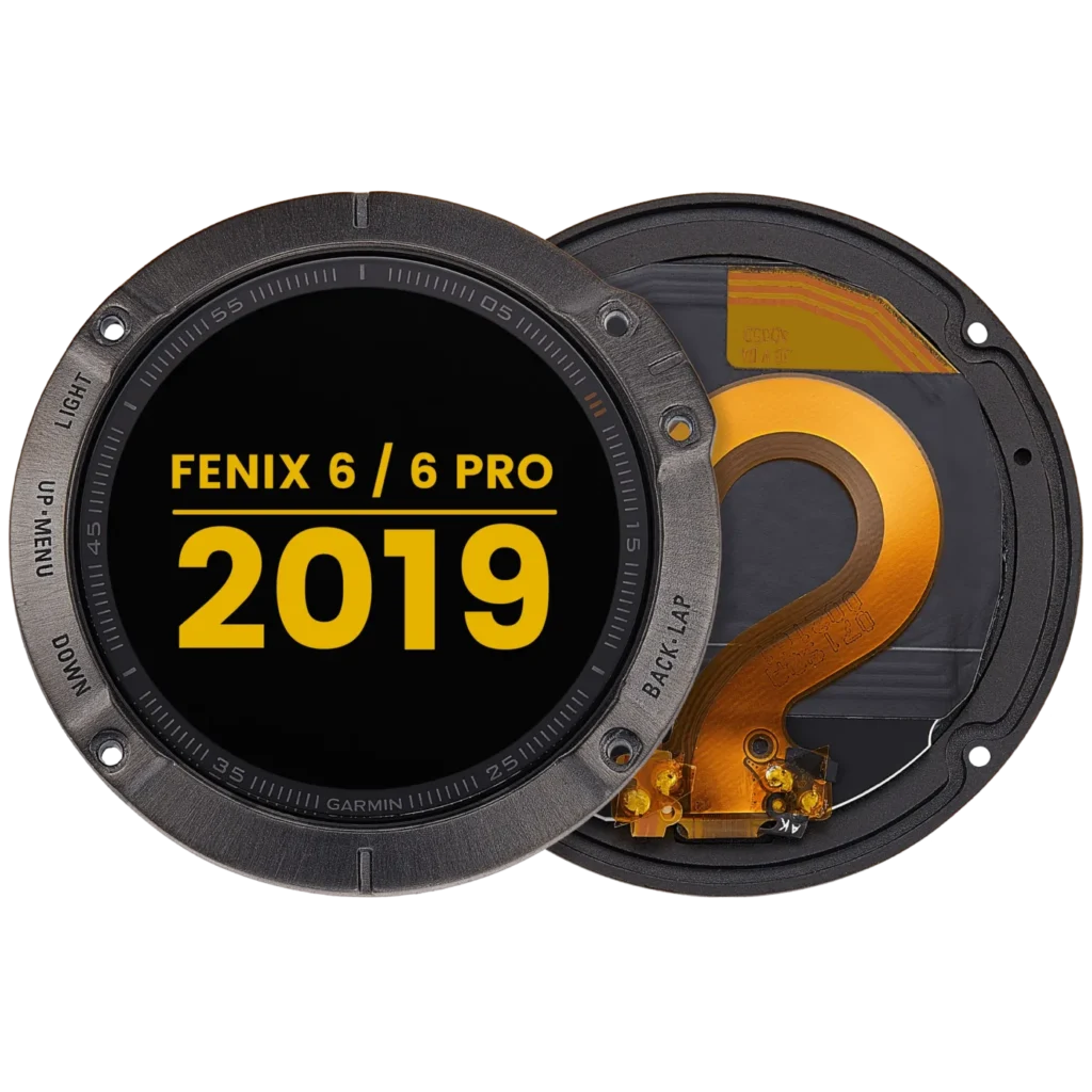 LCD Assembly With Frame For Garmin Fenix 6 / 6 Pro (2019) (Premium) (Black)
