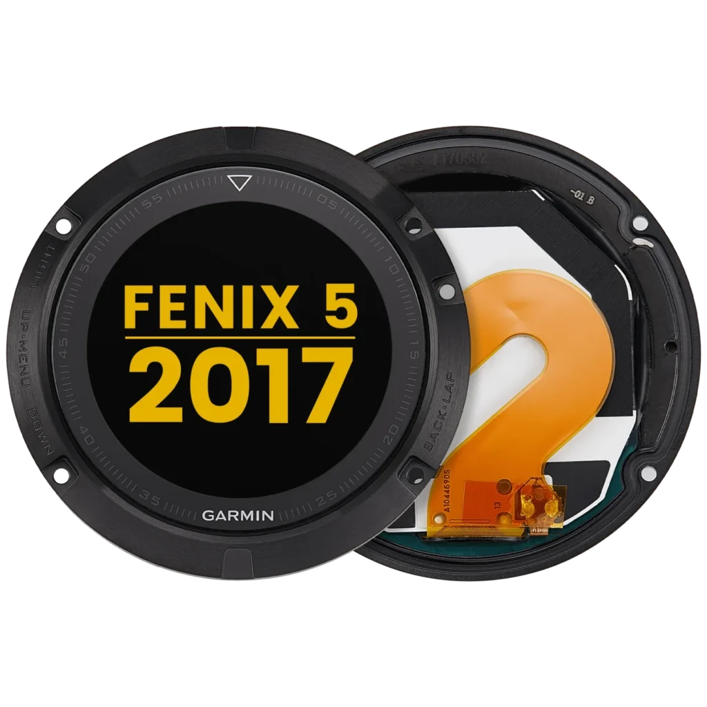 LCD Assembly With Frame For Garmin Fenix 5 (2017) (Premium) (Black)