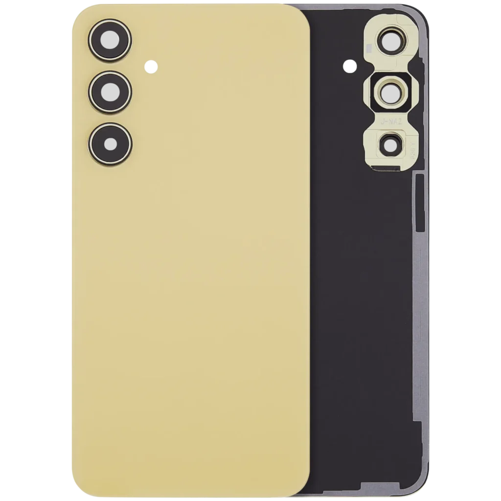 Back Cover Glass With Camera Lens For Samsung Galaxy A35 5G (A356 / 2024 (No Logo) (Aftermarket Plus) (Lemon)