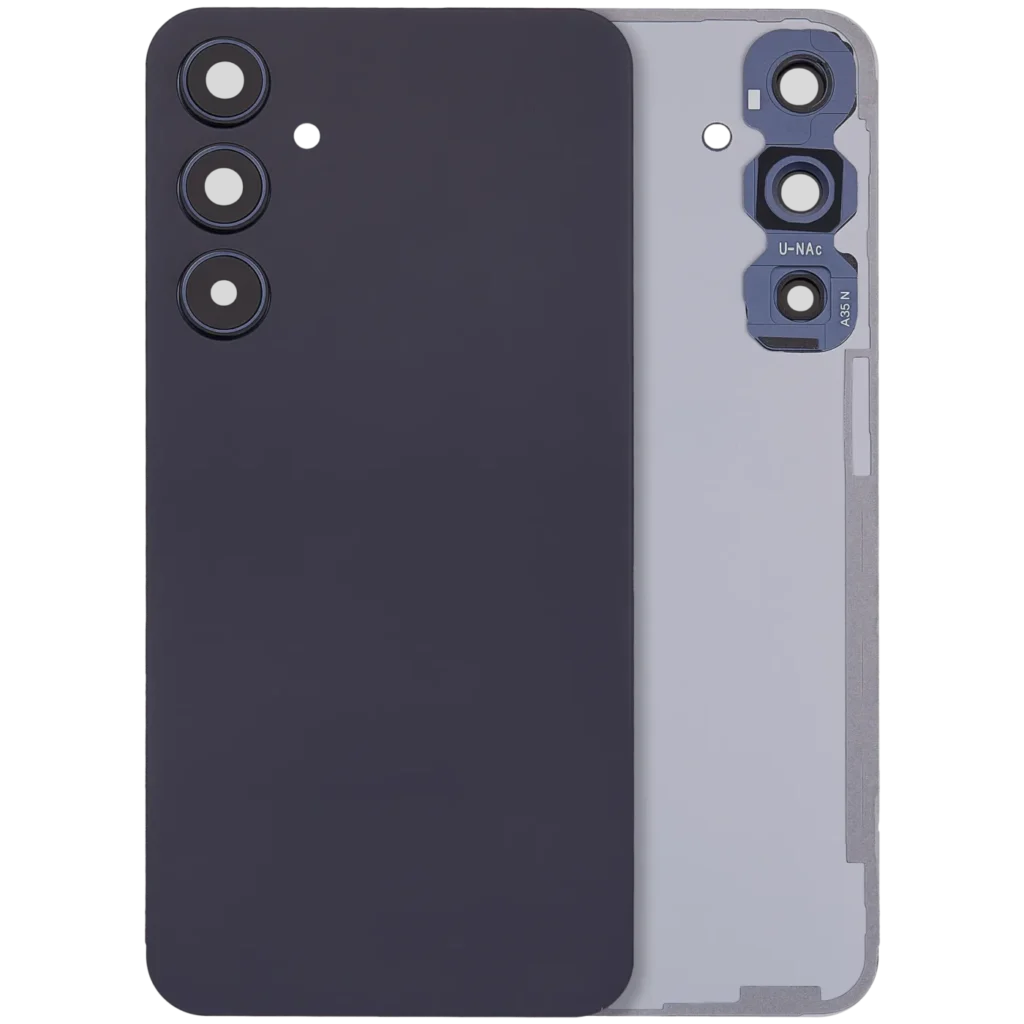 Back Cover Glass With Camera Lens For Samsung Galaxy A35 5G (A356 / 2024) (No Logo) (Aftermarket Plus) (Navy)