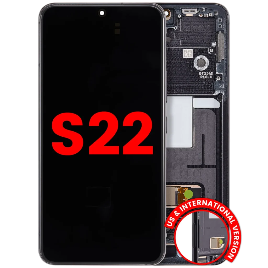 OLED Assembly With Frame For Samsung Galaxy S22 5G (US & International) (Aftermarket Plus) (Phantom Black)