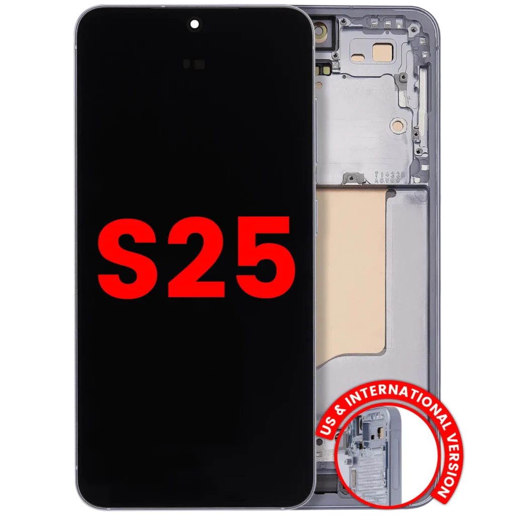 OLED Assembly With Frame For Samsung Galaxy S25 5G (US & International) (Aftermarket Plus) (Icy Blue)