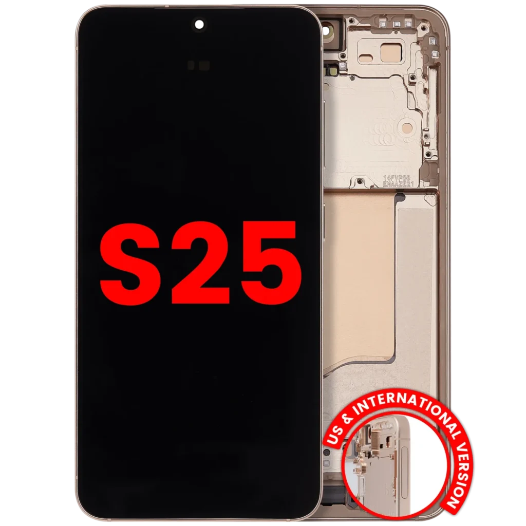 OLED Assembly With Frame For Samsung Galaxy S25 5G (US & International) (Aftermarket Plus) (Pink Gold)