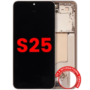 OLED Assembly With Frame For Samsung Galaxy S25 5G (US & International) (Aftermarket Plus) (Pink Gold)