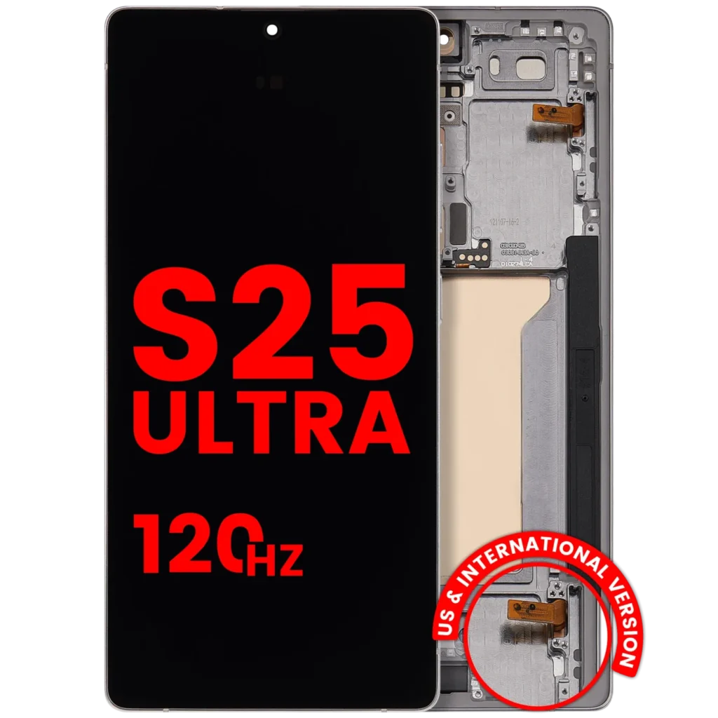 OLED Assembly With Frame For Samsung Galaxy S25 Ultra 5G (US & International) (Aftermarket Pro) (120Hz) (Titanium White Silver)