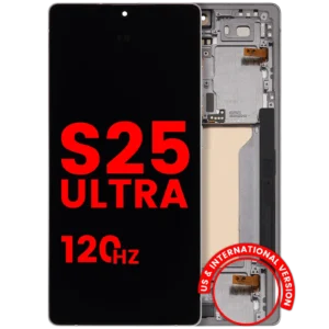 OLED Assembly With Frame For Samsung Galaxy S25 Ultra 5G (US & International) (Aftermarket Pro) (120Hz) (Titanium White Silver)
