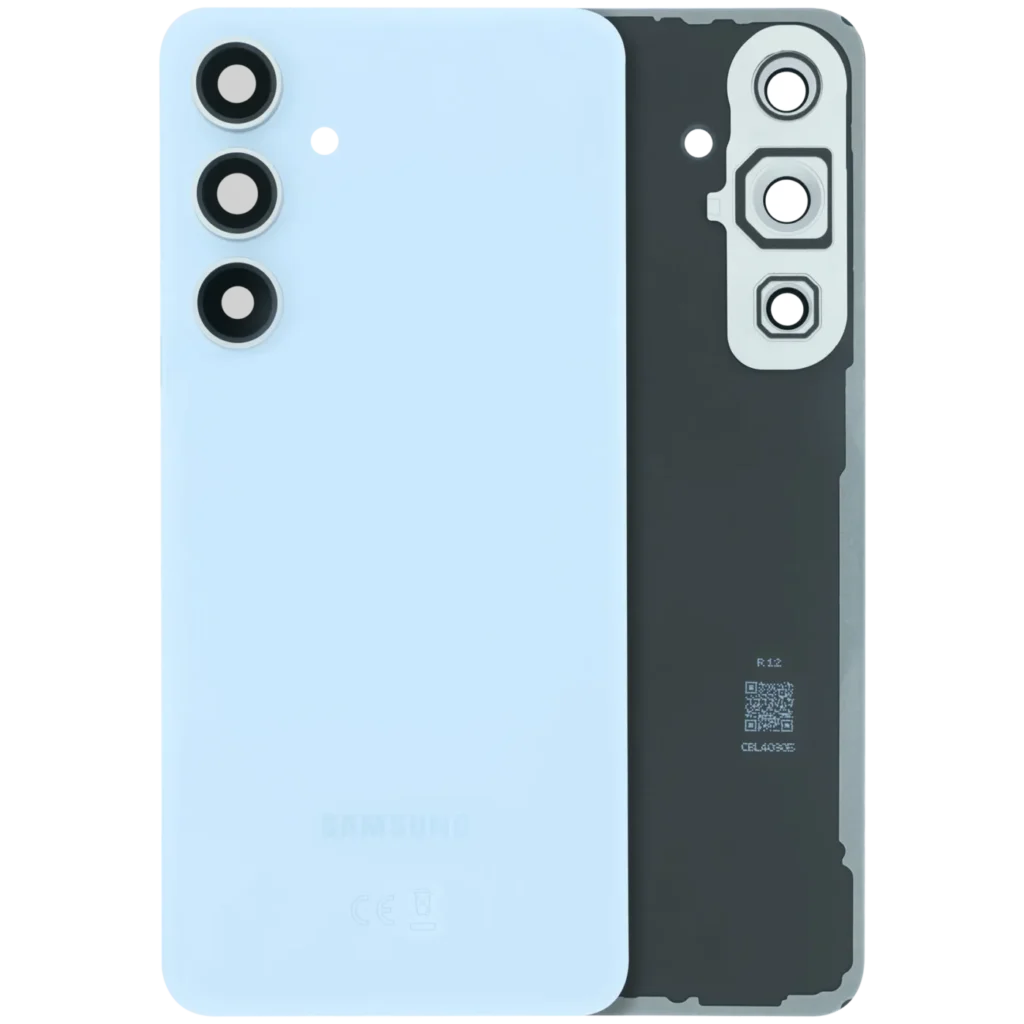 Back Cover Glass With Camera Lens For Samsung Galaxy S24 FE (Service Pack) (Blue)