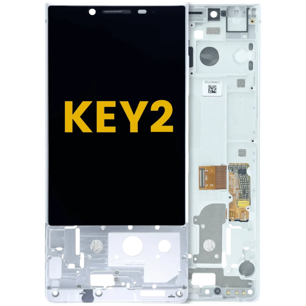LCD Assembly With Frame For Blackberry KEY2 (Genuine OEM) (Silver)