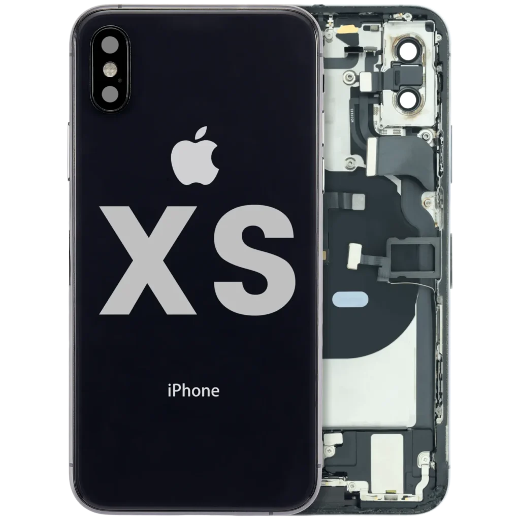 Back Housing W/ Charging Port Flex and Small Components Pre-Installed For iPhone XS (Used OEM Pull: Grade A) (Space Gray)