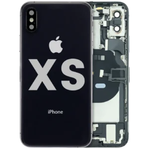 Back Housing W/ Charging Port Flex and Small Components Pre-Installed For iPhone XS (Used OEM Pull: Grade A) (Space Gray)