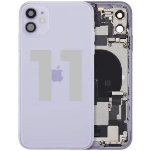 Back Housing W/ Charging Port Flex & Small Parts For iPhone 11 (Used OEM Pull: Grade B) (Purple)
