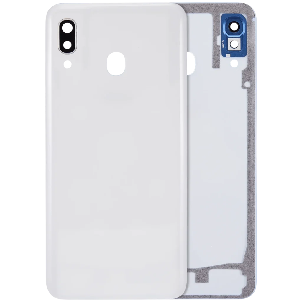 Back Cover Glass With Camera Lens For Samsung Galaxy A30 (A305 / 2019) (Aftermarket Plus) (White)