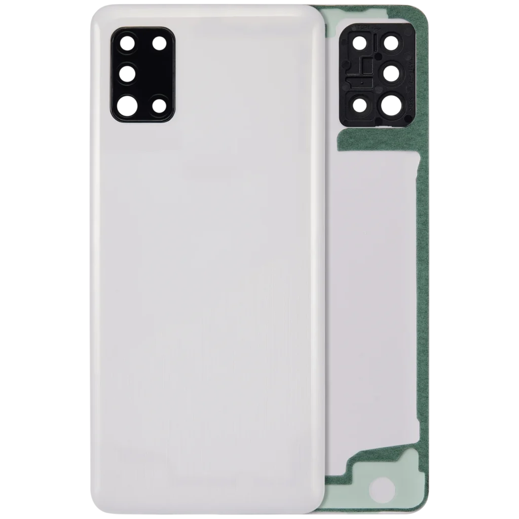 Back cover Glass With Camera Lens For Samsung Galaxy A31 (A315 / 2020) (Aftermarket Plus) (Prism Crush White)
