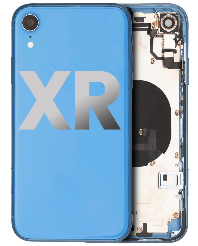 Back Housing W/ Small Components Pre-Installed For iPhone XR (Used OEM Pull: Grade B) (Blue)