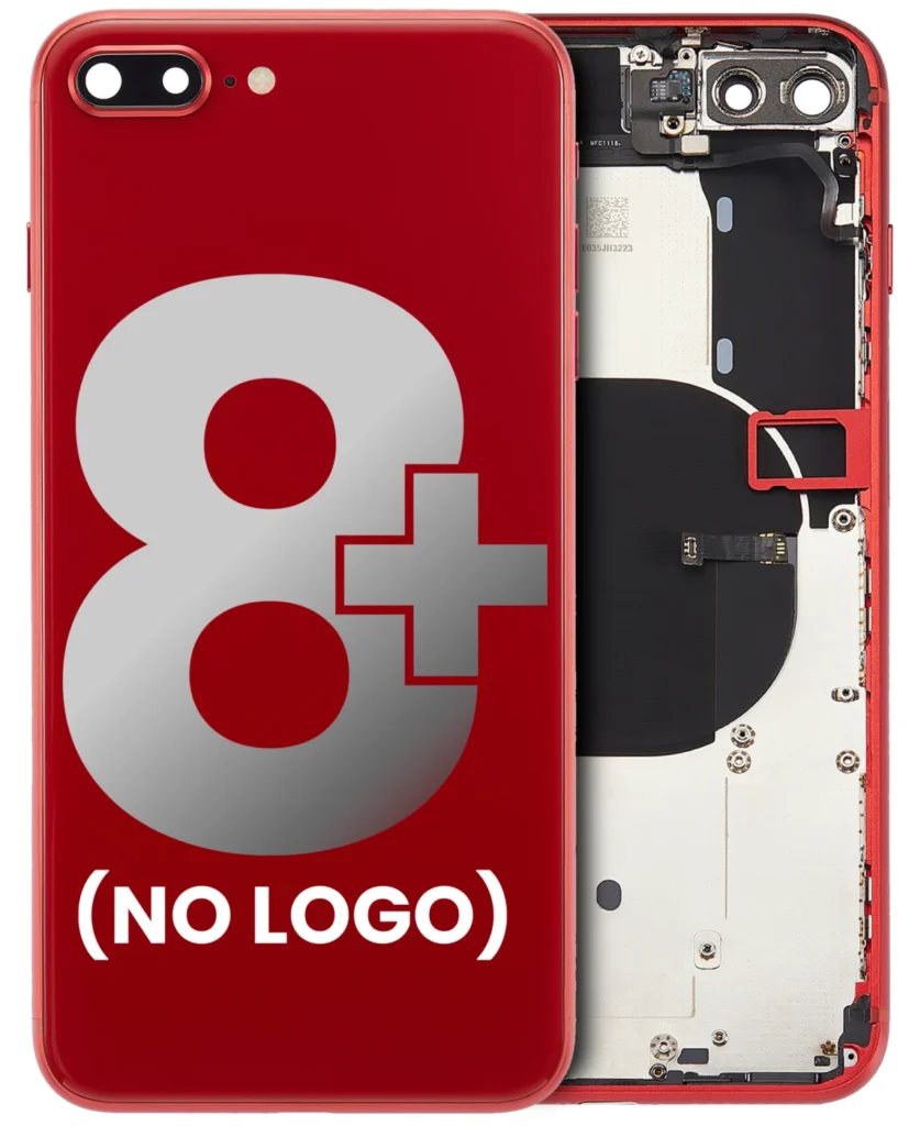 Back Housing W/ Small Components Pre-Installed For iPhone 8 Plus (No Logo) (Aftermarket Plus) (Red)