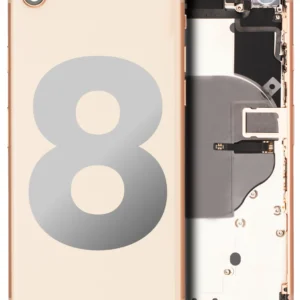 Back Housing W/ Small Components Pre-Installed For iPhone 8 (Used OEM Pull: Grade A) (Gold)
