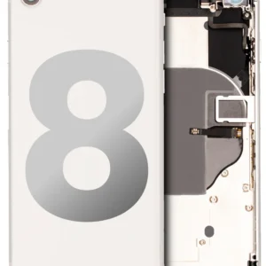 Back Housing W/ Small Components Pre-Installed For iPhone 8 (Used OEM Pull: Grade B) (Silver)