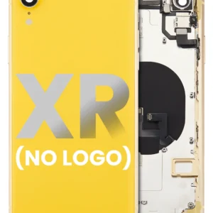 Back Housing W/ Small Components Pre-Installed For iPhone XR (No Logo) (Aftermarket Plus) (Yellow)