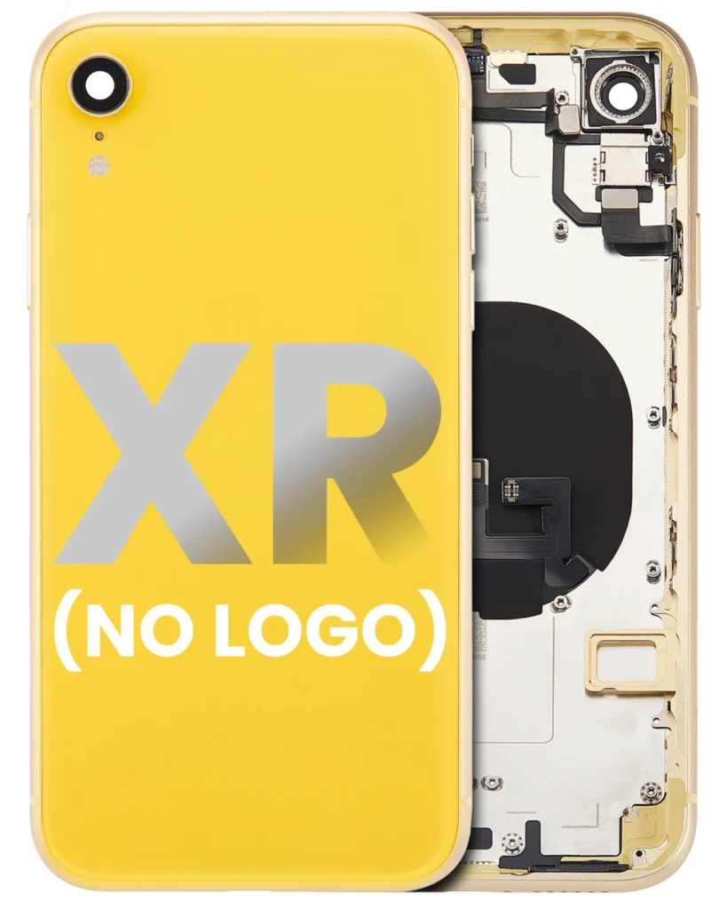 Back Housing W/ Small Components Pre-Installed For iPhone XR (No Logo) (Aftermarket Plus) (Yellow)