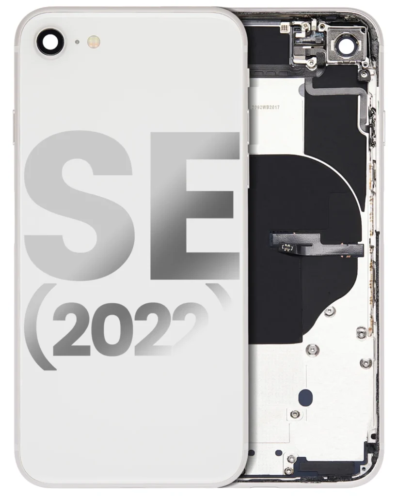 Back Housing W/ Small Components Pre-Installed For iPhone SE (2022) (Used OEM Pull: Grade A) (Starlight)