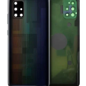 Back Cover Glass With Camera Lens For Samsung Galaxy A71 5G (A716U / 2020) (Service Pack) (Prism Cube Black)