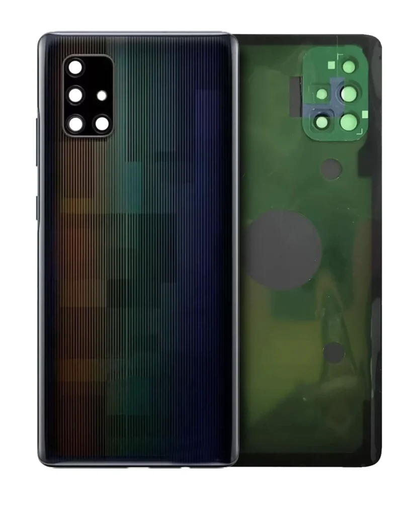Back Cover Glass With Camera Lens For Samsung Galaxy A71 5G (A716U / 2020) (Service Pack) (Prism Cube Black)