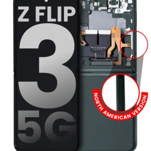 Inner OLED Assembly With Frame For Samsung Galaxy Z Flip 3 5G (US & International) (Used OEM Pull: Grade A) (Phantom Green)