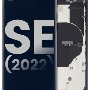 Back Housing W/ Small Components Pre-Installed For iPhone SE (2022) (Used OEM Pull: Grade C) (Midnight)