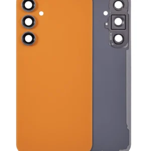 Back Cover Glass With Camera Lens For Samsung Galaxy S23 FE 5G (Aftermarket Plus) (Tangerine)