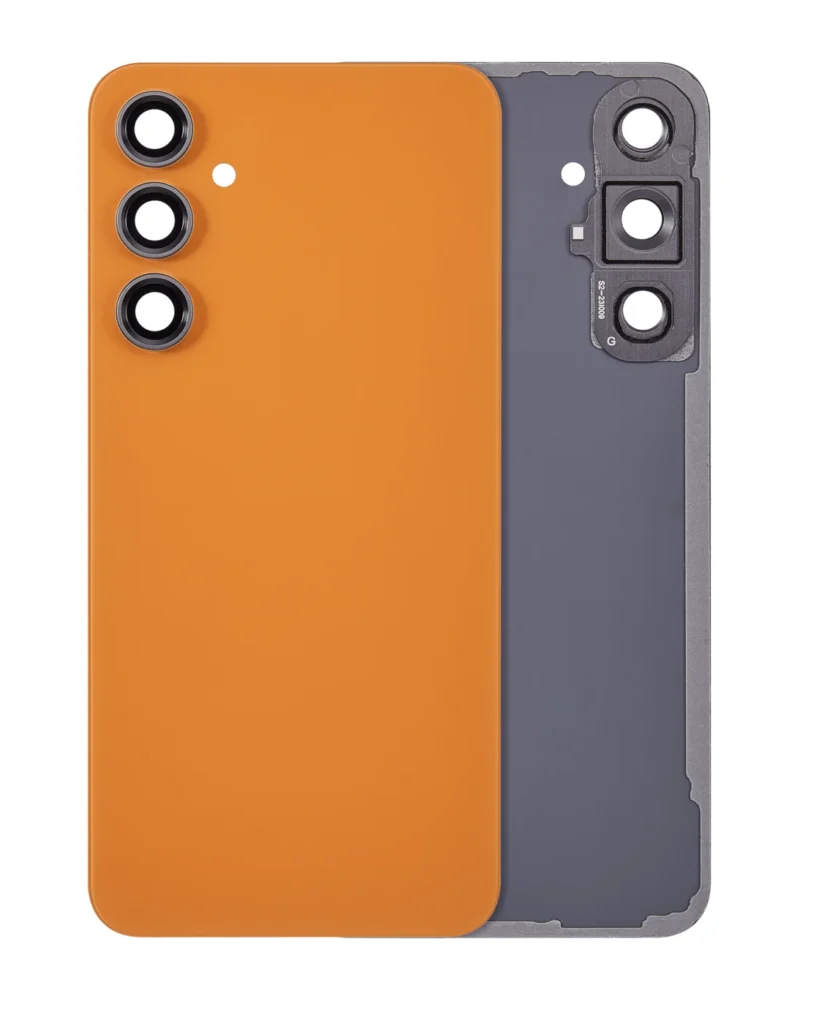 Back Cover Glass With Camera Lens For Samsung Galaxy S23 FE 5G (Aftermarket Plus) (Tangerine)
