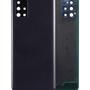 Back Cover Glass With Camera Lens For Samsung Galaxy A71 (A715 / 2020) (Aftermarket Plus) ( Prism Crush Black)