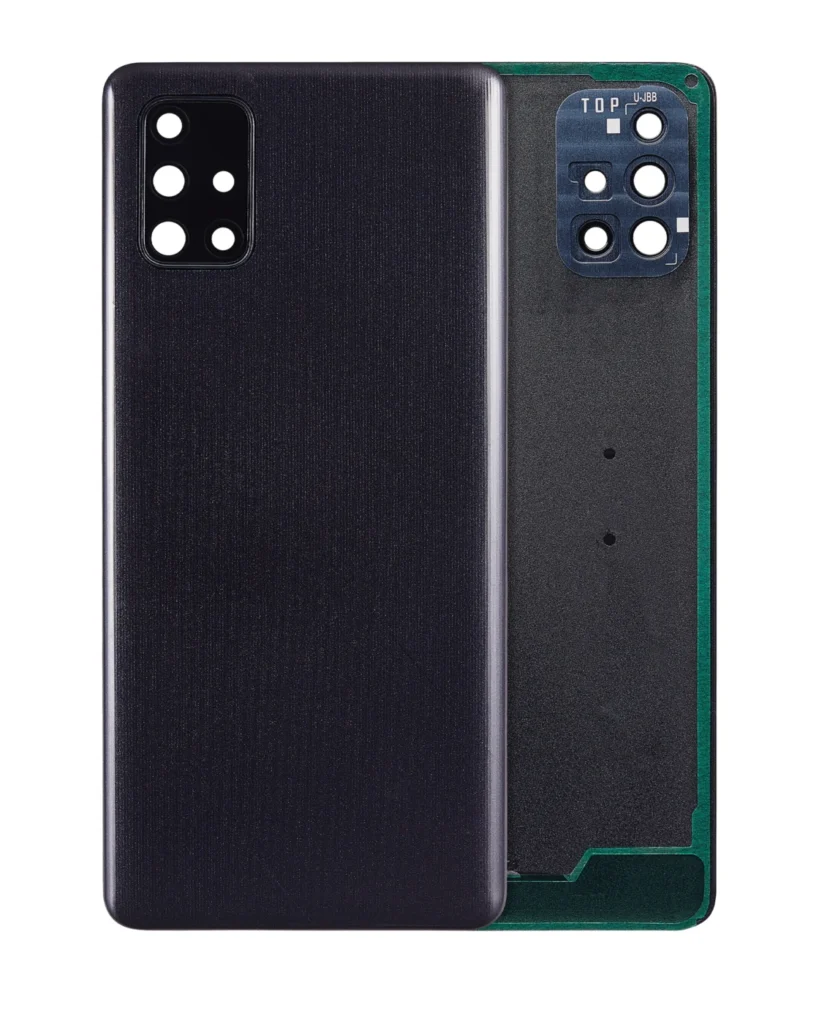 Back Cover Glass With Camera Lens For Samsung Galaxy A71 (A715 / 2020) (Aftermarket Plus) ( Prism Crush Black)