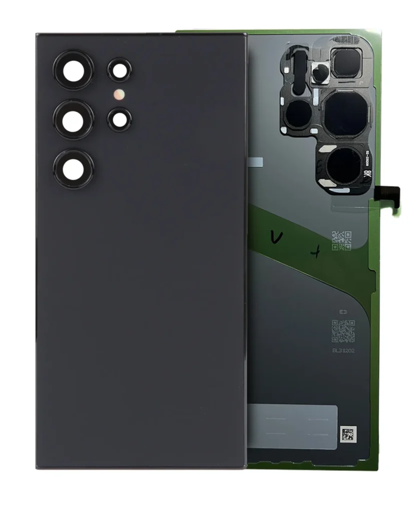 Back Cover Glass With Camera Lens For Samsung Galaxy S24 Ultra (Service Pack) (Titanium Black)