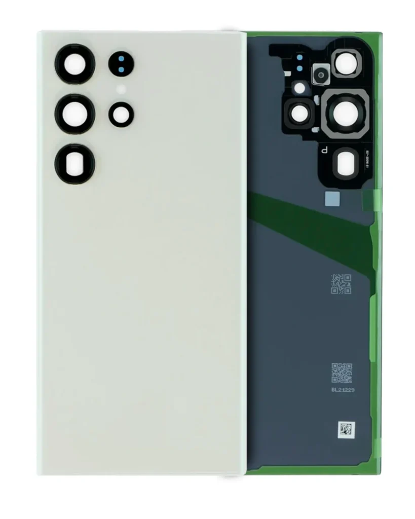 Back Cover Glass With Camera Lens For Samsung Galaxy S23 Ultra (Service Pack) (Cream)