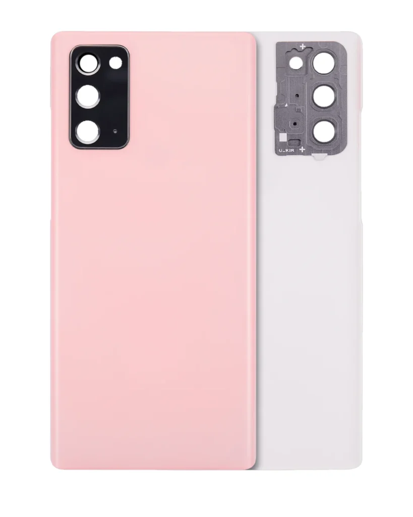 Back Cover Glass With Camera Lens For Samsung Galaxy Note 20 5G (No Logo) (Aftermarket Plus) (Aura Pink)