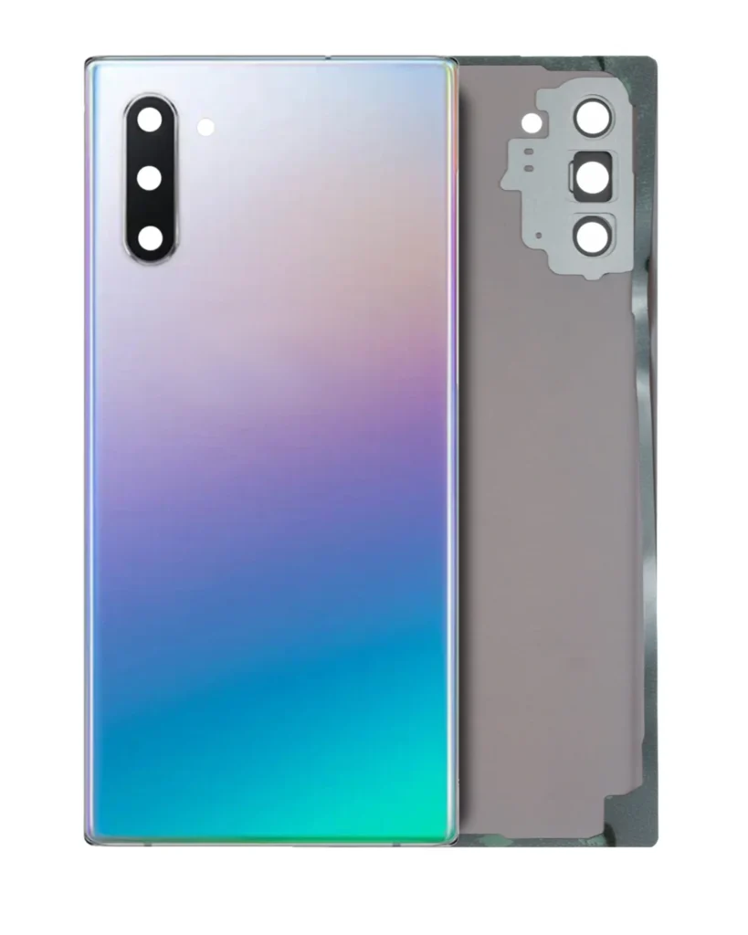 Back Cover Glass With Camera Lens For Samsung Galaxy Note 10 (Service Pack) (Aura Glow / Silver)