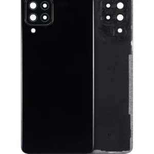 Back Cover Glass With Camera Lens For Samsung Galaxy A22 4G (A225 / 2021) (Aftermarket Plus) (Black)