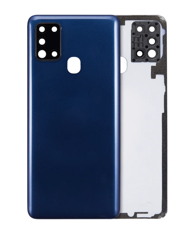 Back Cover Glass With Camera Lens For Samsung Galaxy A21s (A217 / 2020) (Aftermarket Plus) (Blue)