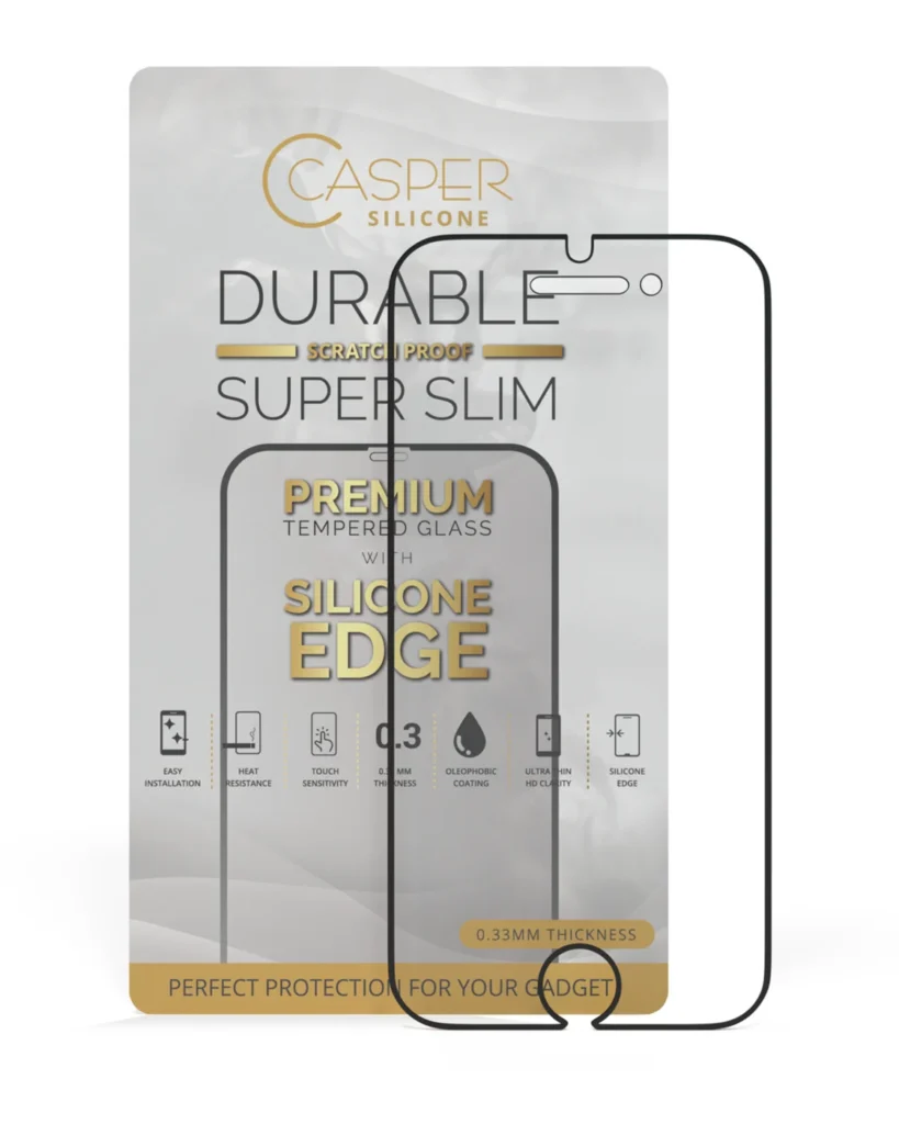 Casper Silicone Tempered Glass For iPhone 6 / 6S / 7 / 8 (Retail Pack) (Clear)