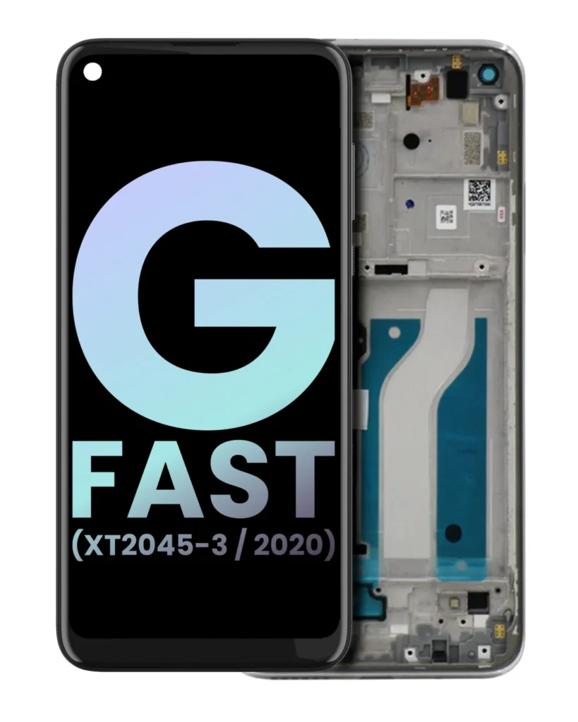 LCD Assembly With Frame For Motorola Moto G Fast (XT2045-3 / 2020) (Genuine OEM) (Pearl White)